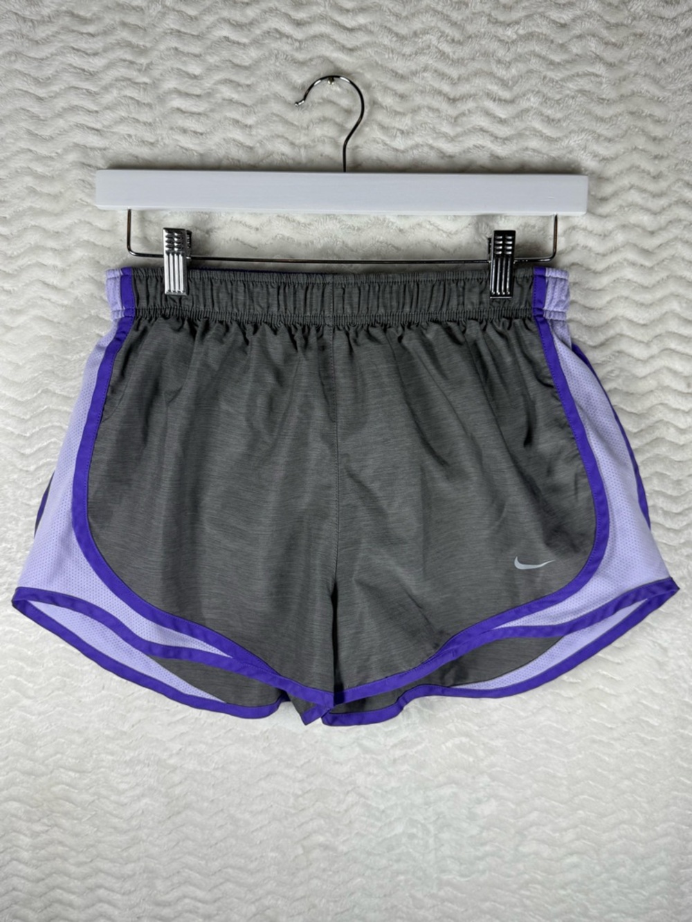 Nike Women’s Gray and Purple Athletic Running Shorts